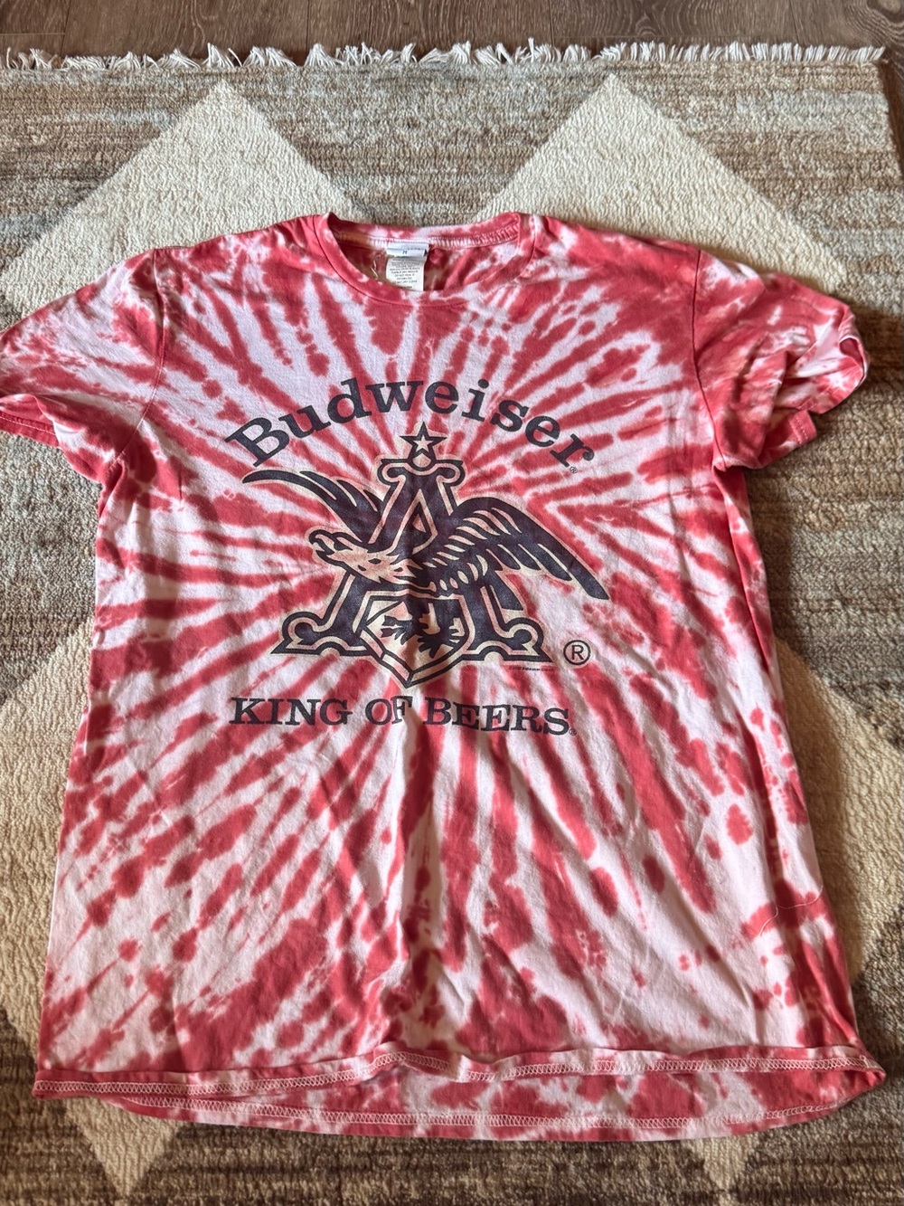 Junk Food Clothing Red & White Tie-Dye Budweiser Graphic Tee